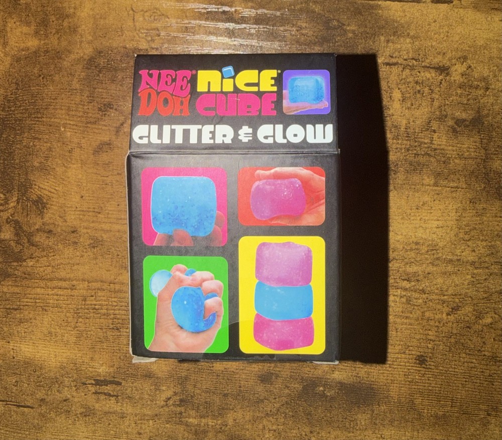 Nee Doh Nice Cube Glitter & Glow Blue. Quantity Discount.