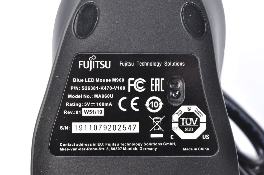 MA960U Original Fujitsu DPI Office Learning Game Notebook Desktop Wired Mouse