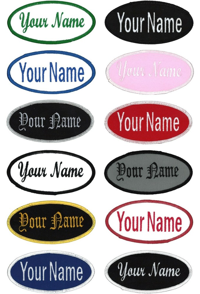 OVAL Name patch Uniform/Work shirt personalized Embroidered Tape!Multiple Styles