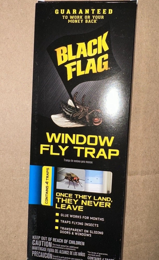 Black Flag Window Fly Trap Catches All Flying Insects 4 Traps