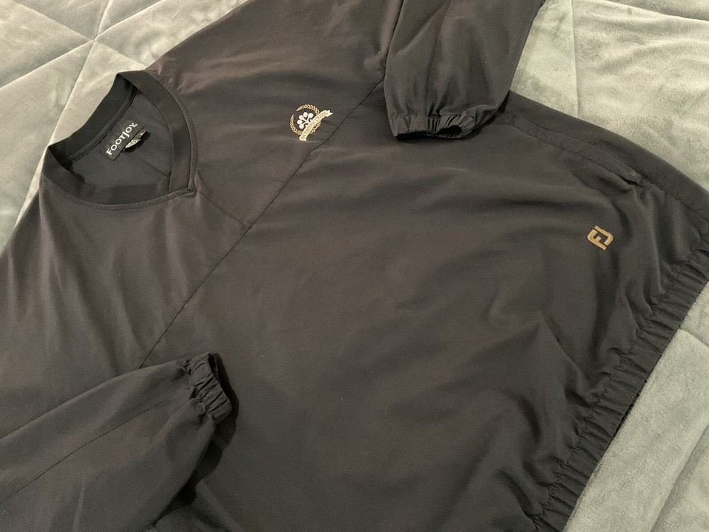 FootJoy Black Pull Over V Neck L/S Pullover Jacket Large Men's Hackberry Creek