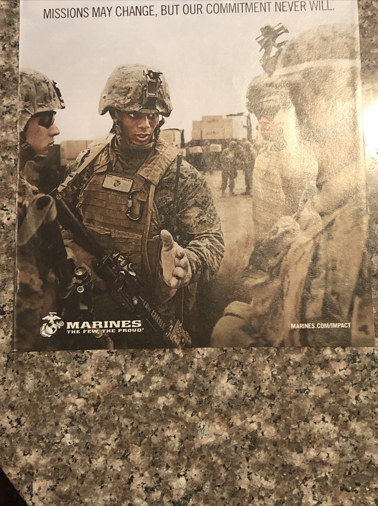 2012 US Marines Recruitment PRINT AD Missions May Change - Commitment Never Will