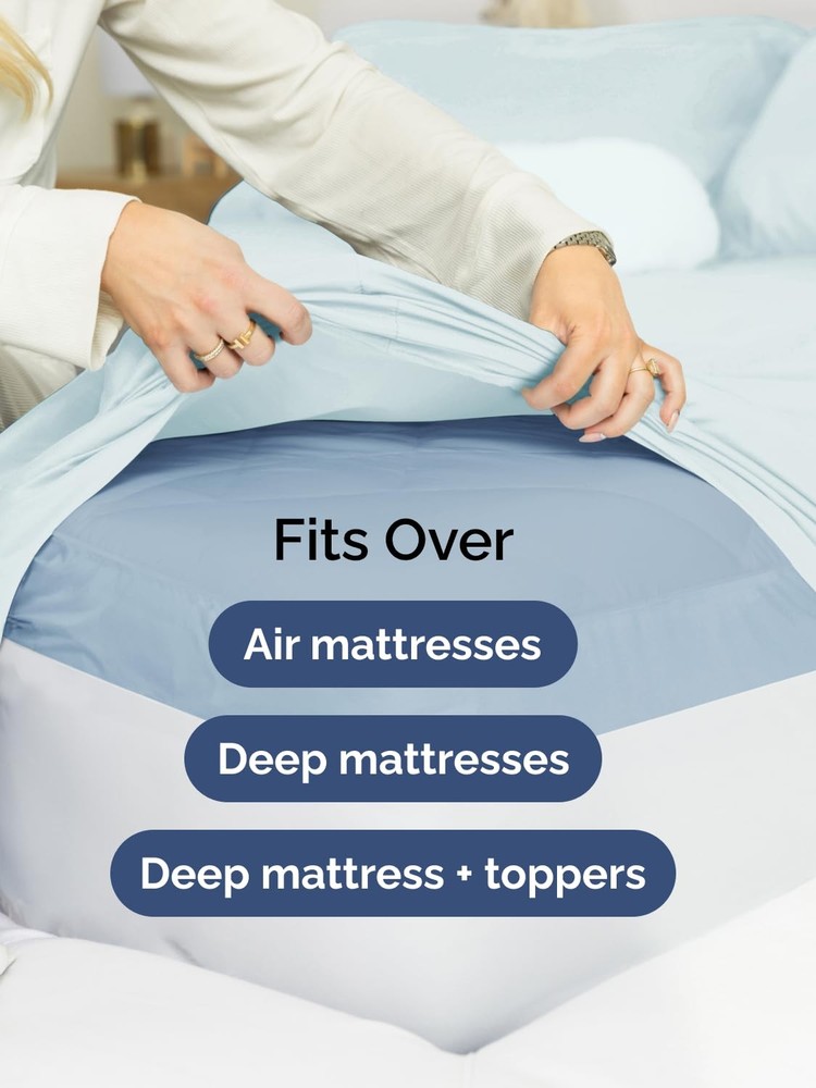 Extra Deep Twin Fitted Sheet - Hotel Luxury Single Fitted Sheet Only - Easily...