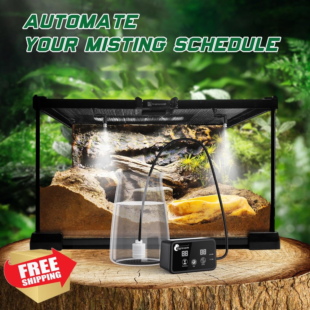 Ogioxam Automatic Reptile Mister System, Smart Misting, 2 Nozzles