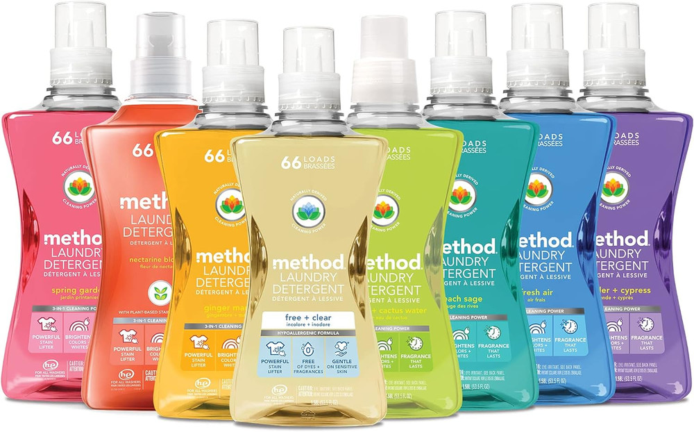 Liquid Laundry Detergent, Fresh Air, 66 Loads per Bottle, Biodegradable Formula,