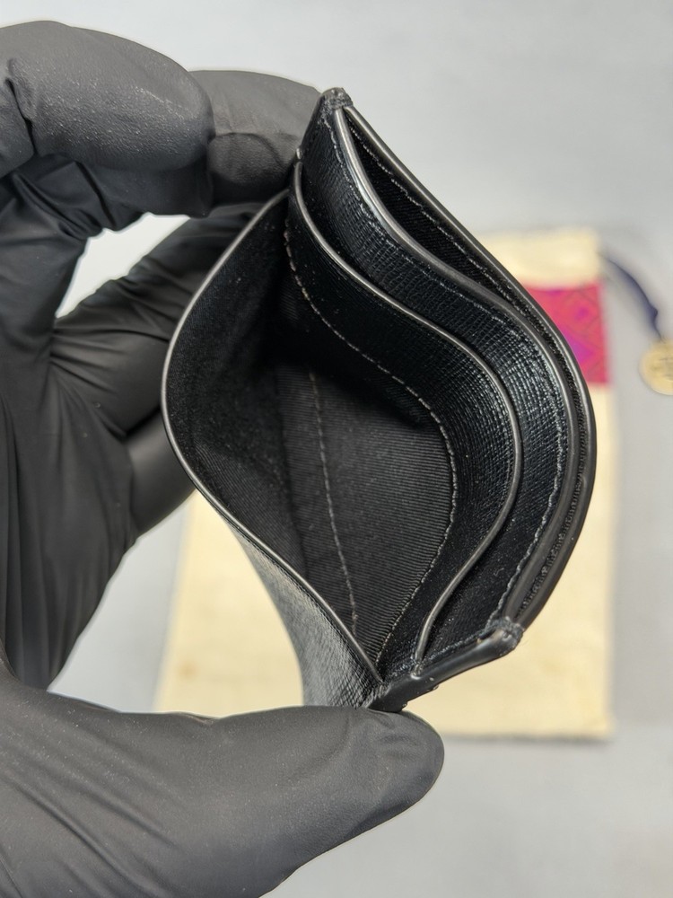 Tory Burch Robinson Leather Card Case Black