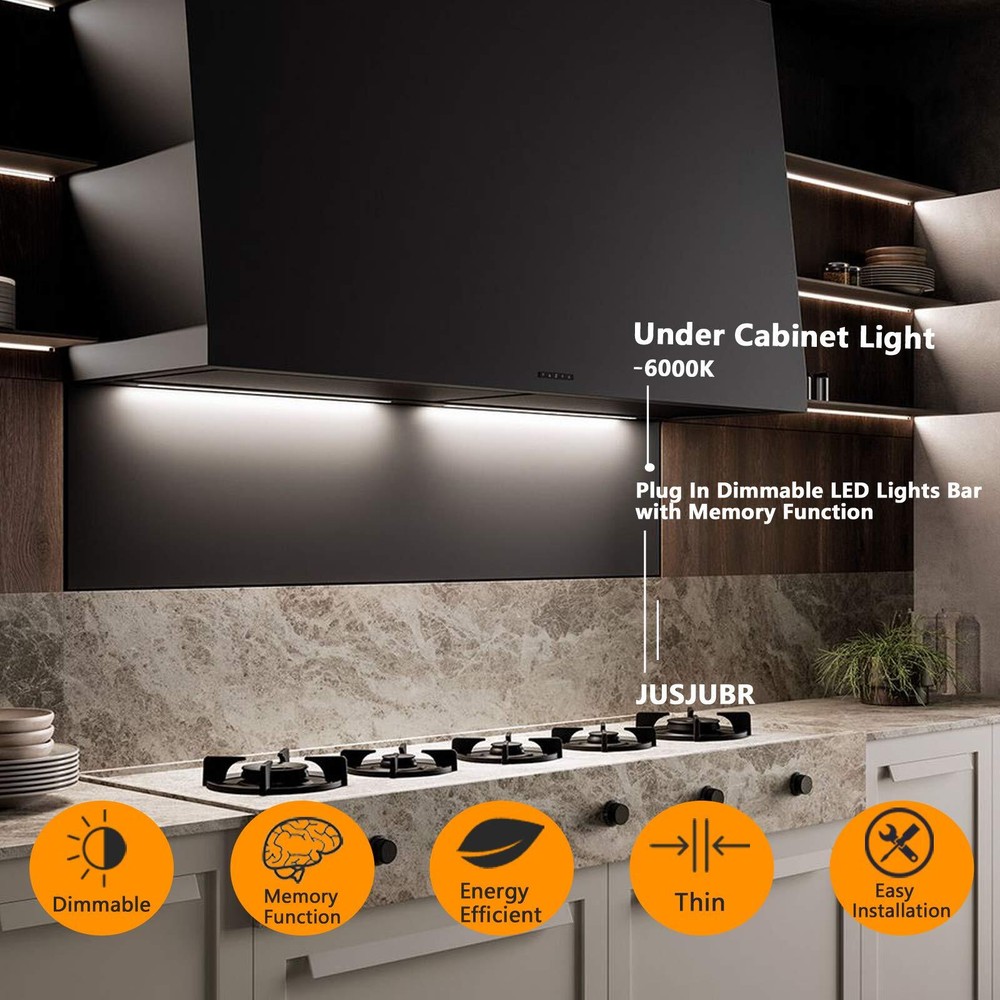Under Cabinet Light 12 Inch Plug in LED Closet Light with Memory Function Col...