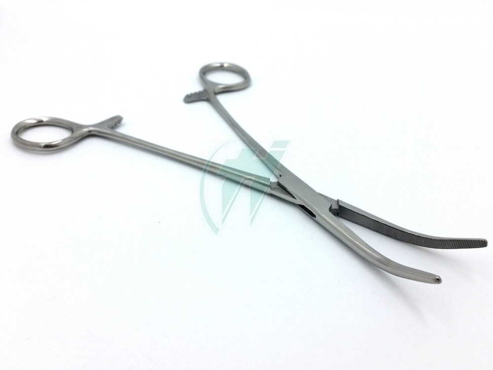 KELLY HEMOSTAT LOCKING FORCEPS 8" CURVED TIP SURGICAL INSTRUMENTS