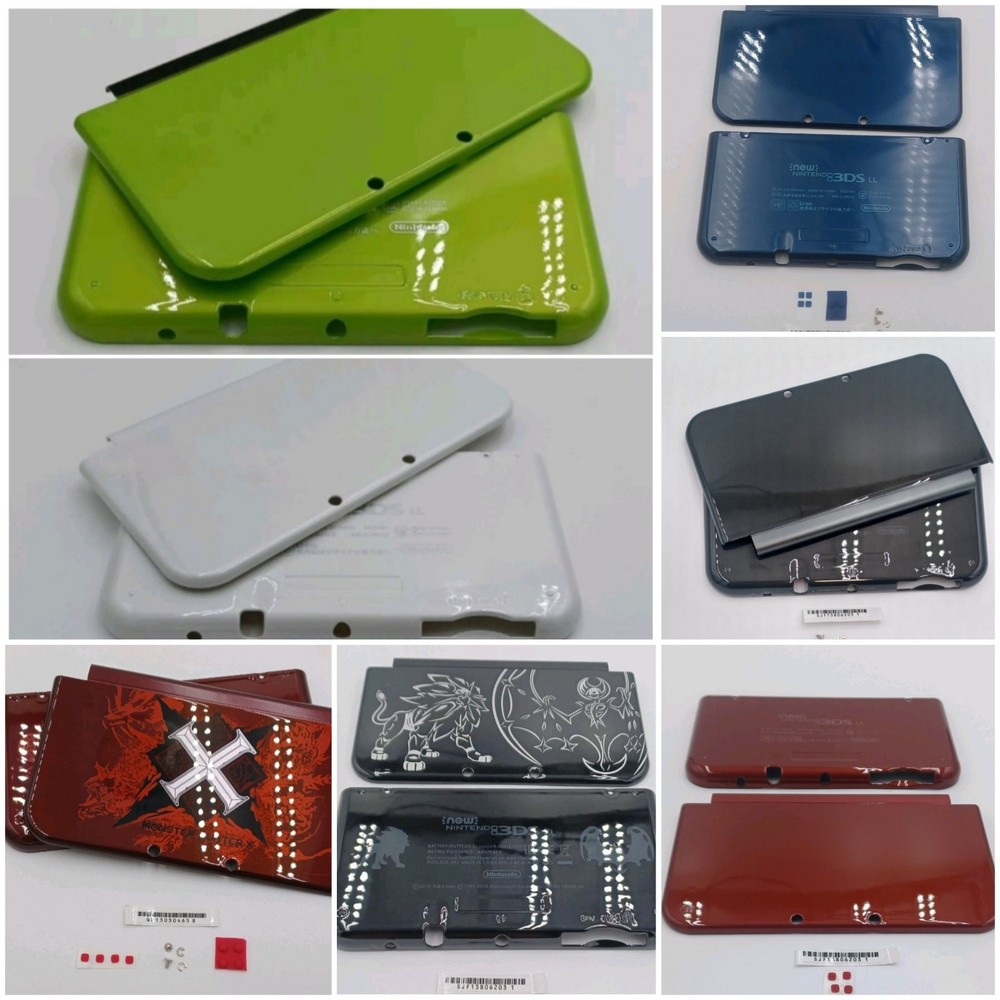 New Nintendo 3ds Xl LL  Replacement Shells Make your Combination+ Rubbers +Label