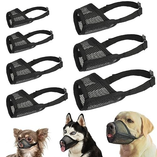Adjustable Dog Muzzle Set for Small Medium Large Dogs - Breathable Mesh, Anti-Bi