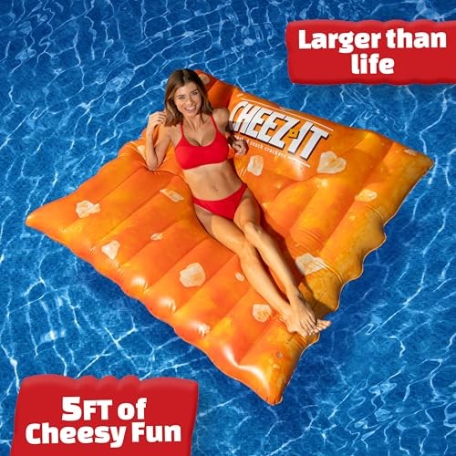 Giant Cheez-It Pool Float – Extra Large Inflatable Snack Shaped Floatie for