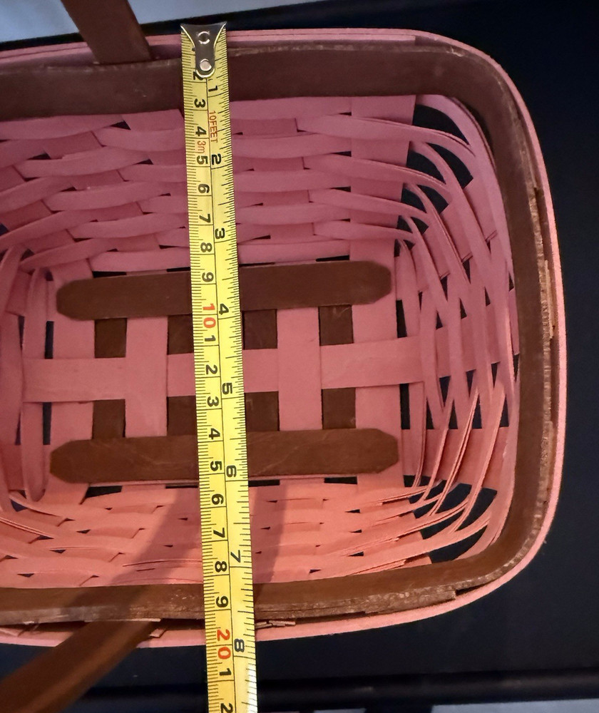 Longaberger Pink and Light Brown PEACH Spring Basket with Protector-Easter