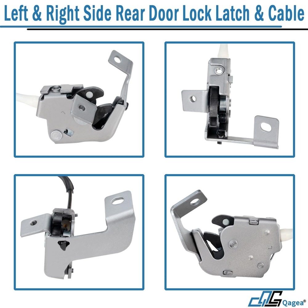 Rear Door Lock Latch & Cable - Left Driver & Right Passenger Side - Replacement