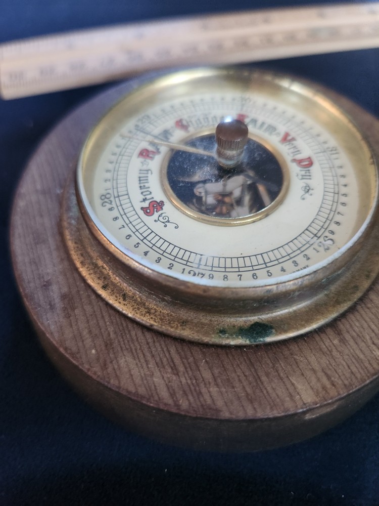Vintage German Aneroid Barometer Round Wall Mount Untested