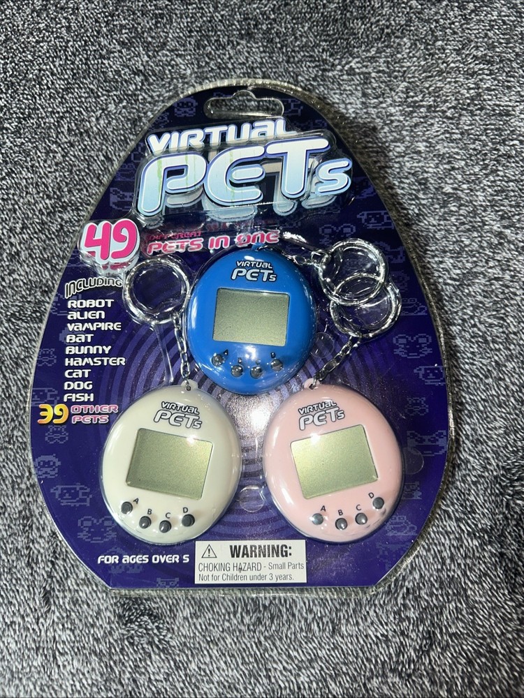 Virtual Pets Electronic Keychain New In Package 3 Pack
