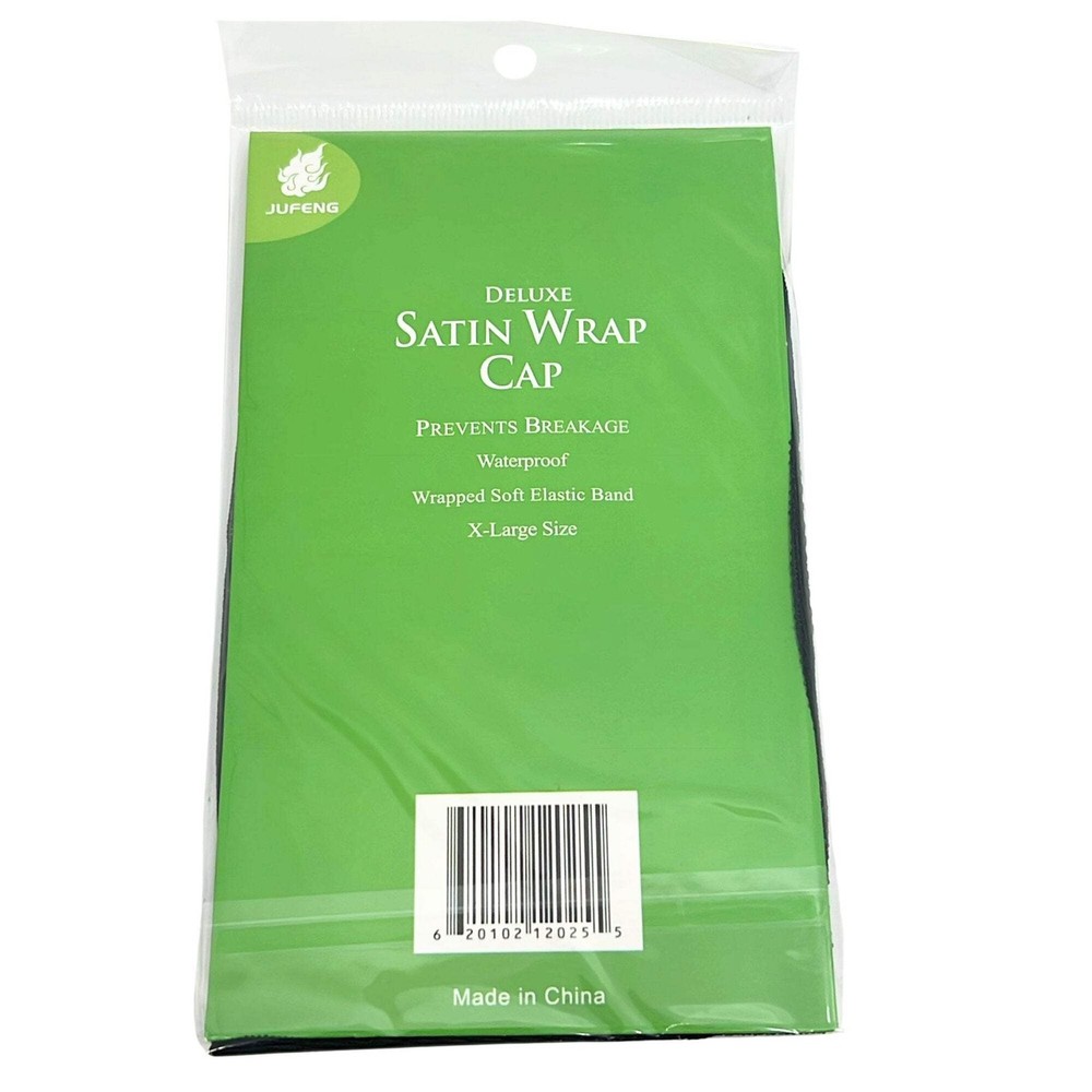 Waterproof Satin Wrap Cap Black X-Large: 1 Pack