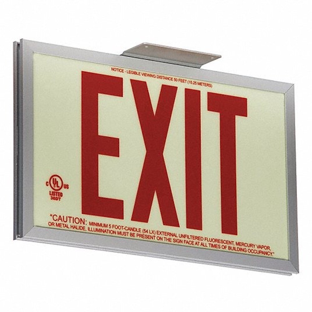 Value Collection GRAN11410 7-1/2" x 13" x 0.075" Plastic Exit Sign