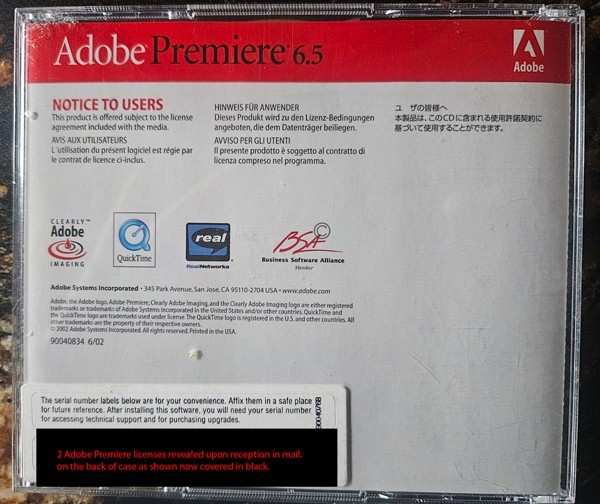 Adobe Premiere 6.5 For Windows -Educational Version