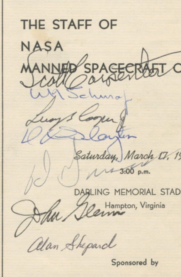 Mercury 7 Signed Crew Ceremony Program 1962
