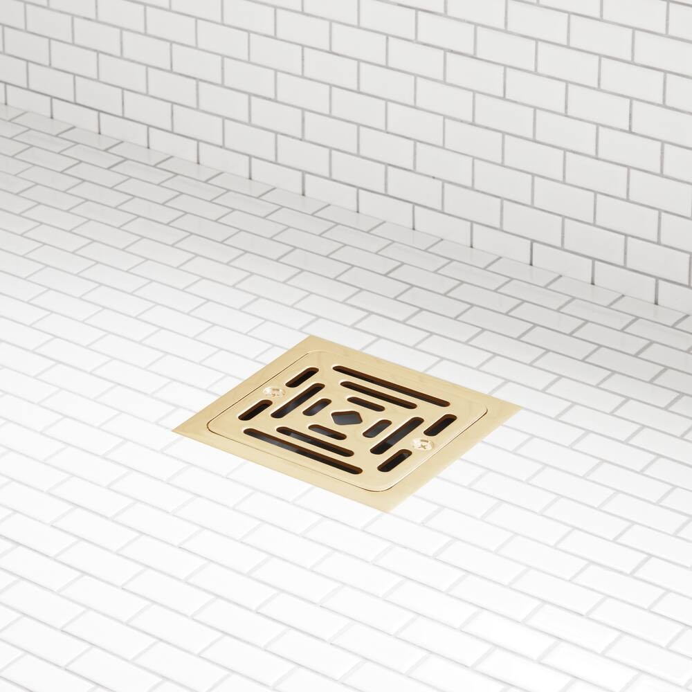 Adelphi Square Shower Drain - Brushed Gold