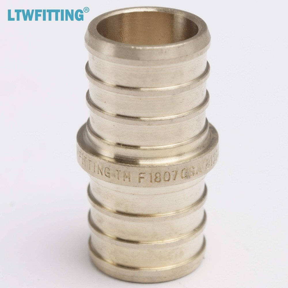 LTWFITTING No Lead Brass PEX Crimp Fitting 3/4-Inch Coupling (Pack