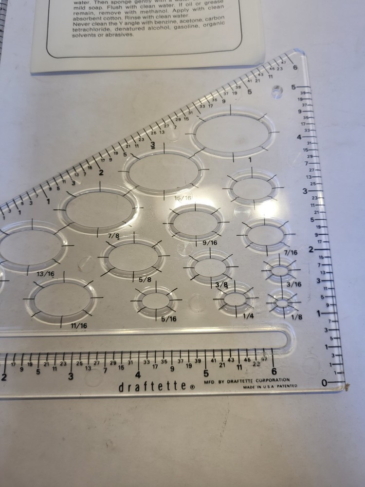 Draftette Y Angle Multipurpose Drafting Angle Measuring Tool Ruler