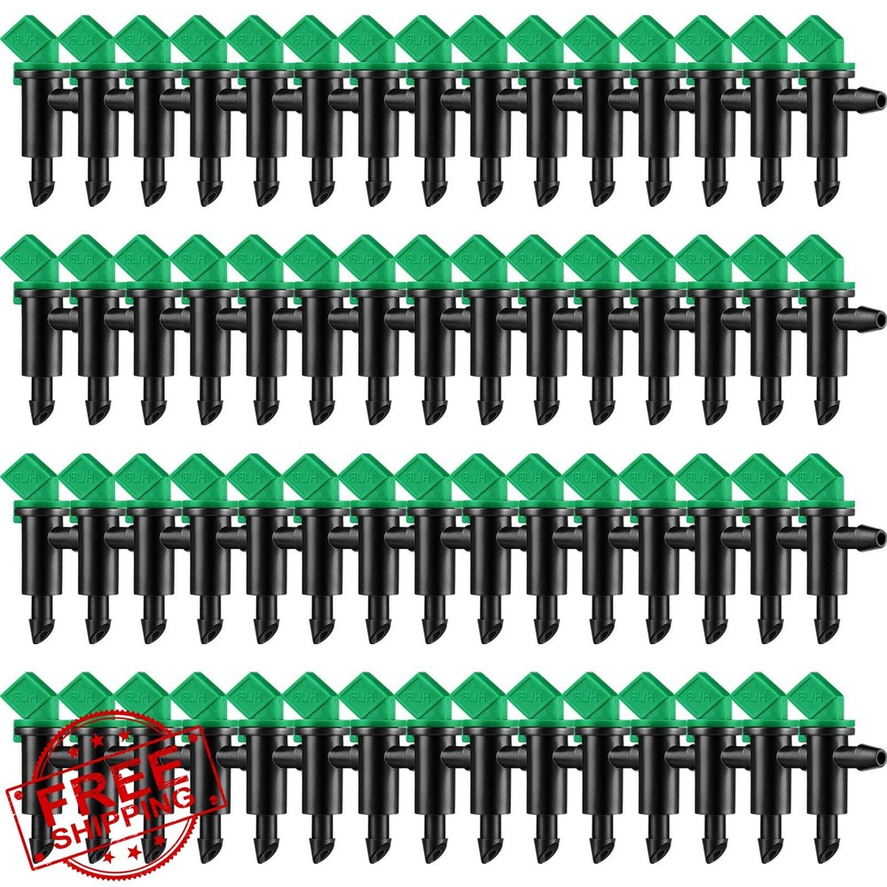 Mudder Irrigation Drip Emitter 60 Pcs, Trees Shrubs 4 GPH Green