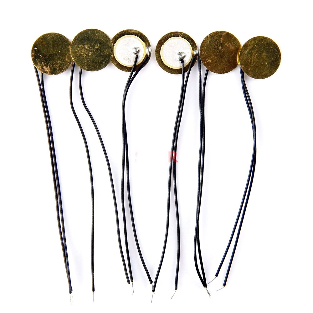 20PCS 12mm Piezo Elements Sounder Sensor Trigger Drum Disc+Wire Copper