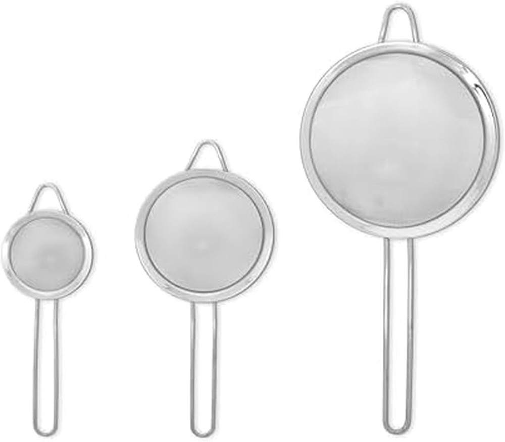 Professional Set of 3 Strainers Incudes Small Medium & Large Sized Strainers