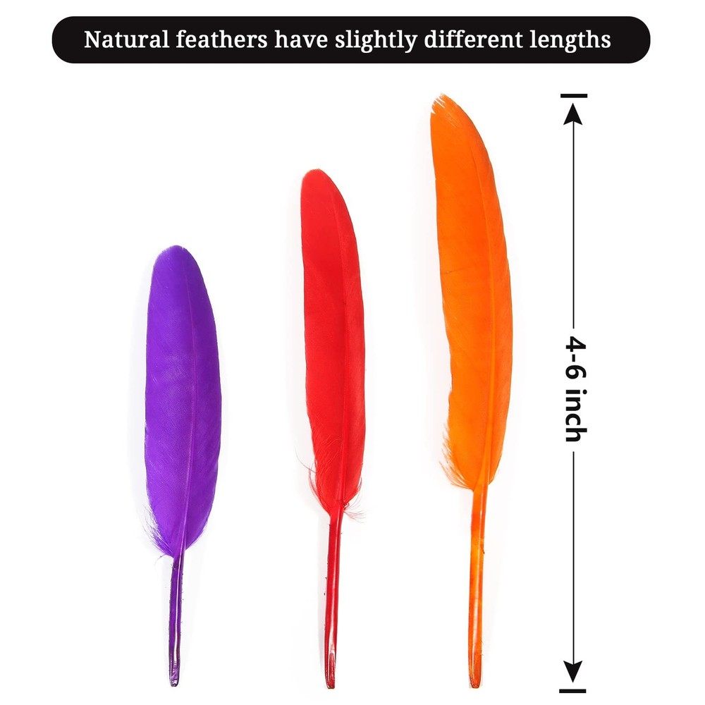 Bulk Goose Feathers 120pcs, 10-15cm, Wedding Decor, Crafts, Multicolor