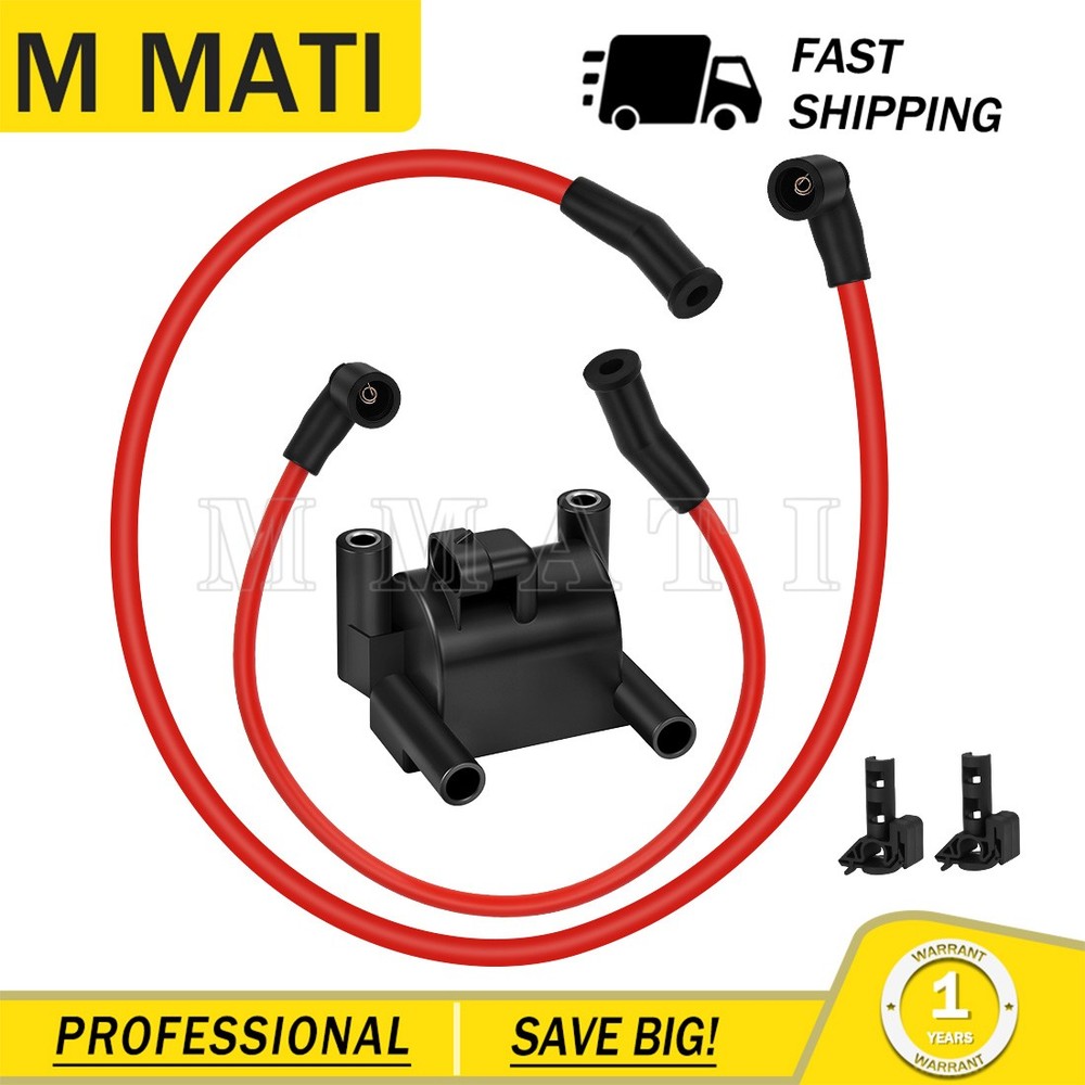 Ignition Coil w/ Spark Plug Wire Cap for FXD FXDB FXDC FXDF FXDL FXDLS FXDWG