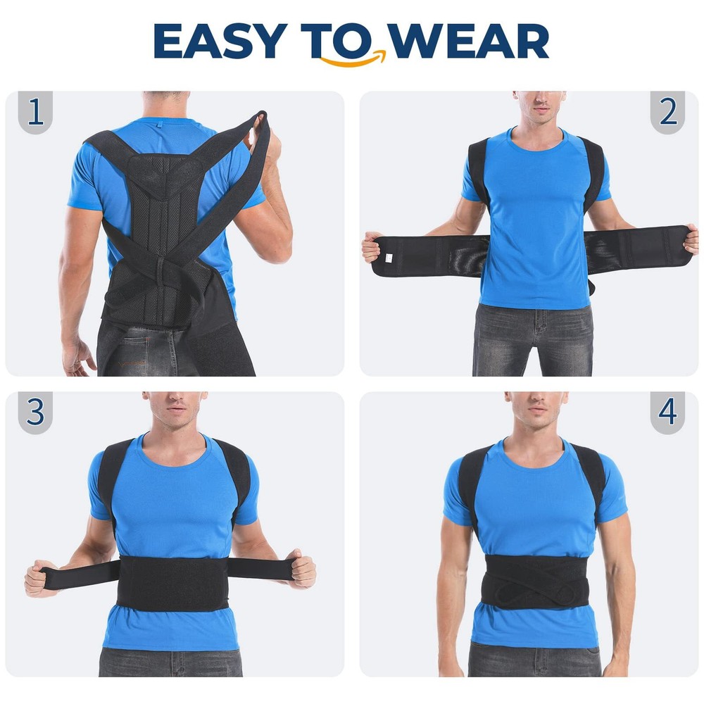 Posture Corrector Back Shoulder Support Correct Brace Belt Adjustable Men Women