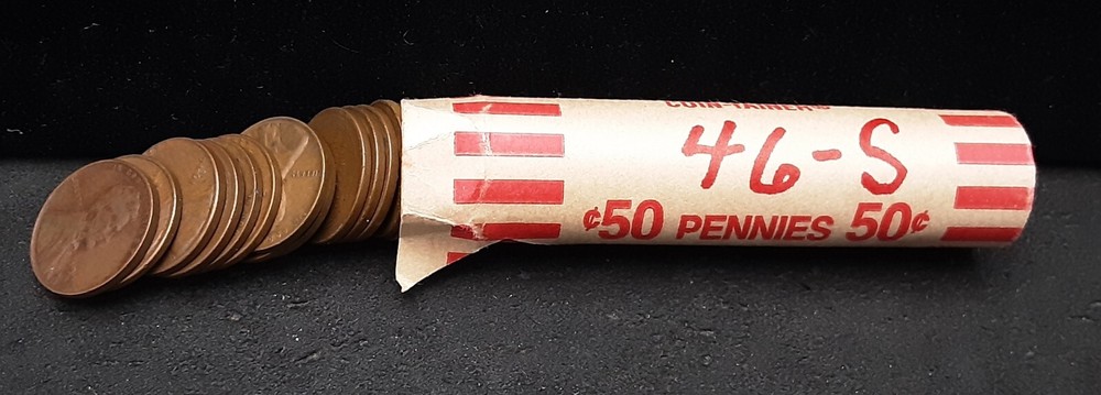 1946-S LINCOLN WHEAT CENT ROLL - CIRCULTAED - K3