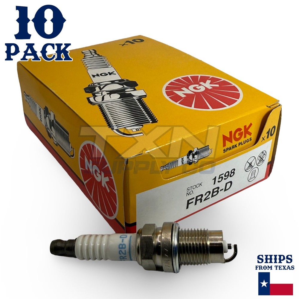 10 Pack NGK 1598 Spark Plugs FR2B-D