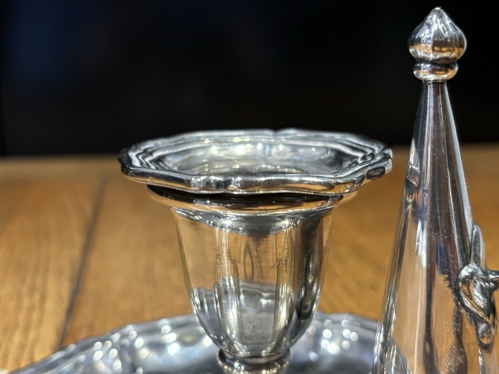 Silver Plate Candlestick With Snuffer