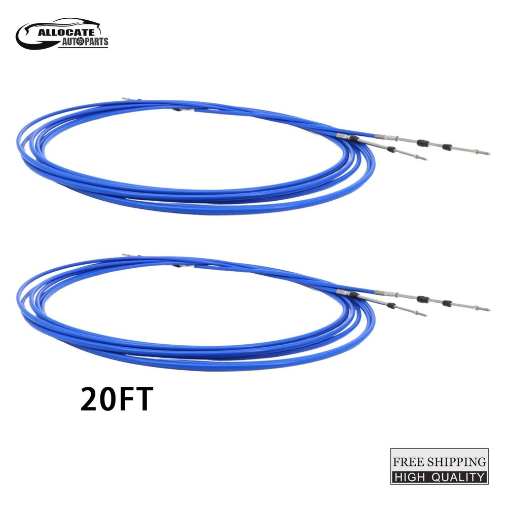 33C 2PCS 20FT For Yamaha Boat Control LeverThrottle Control Cable Universal