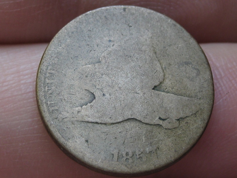 1857 Flying Eagle Penny Cent, About Good Details