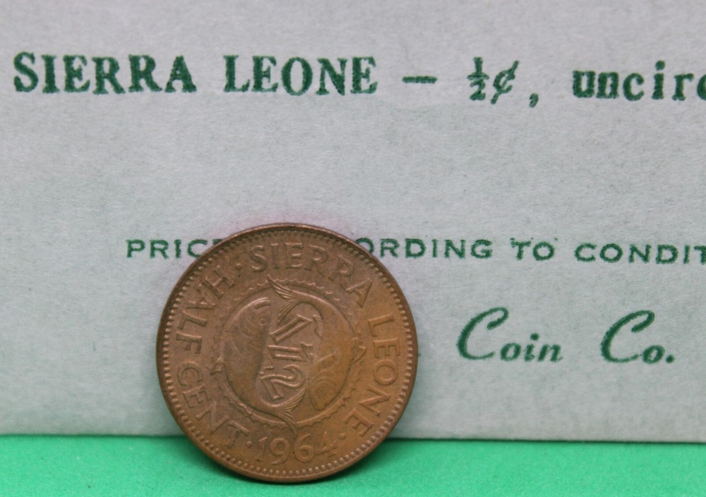 1964 Sierra Leone Half Penny in Littleton envelope