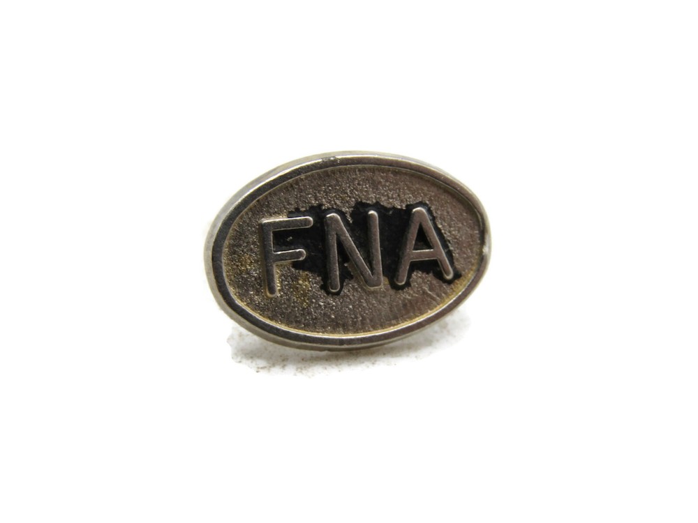 FNA Lettered Oval Pin Silver Tone