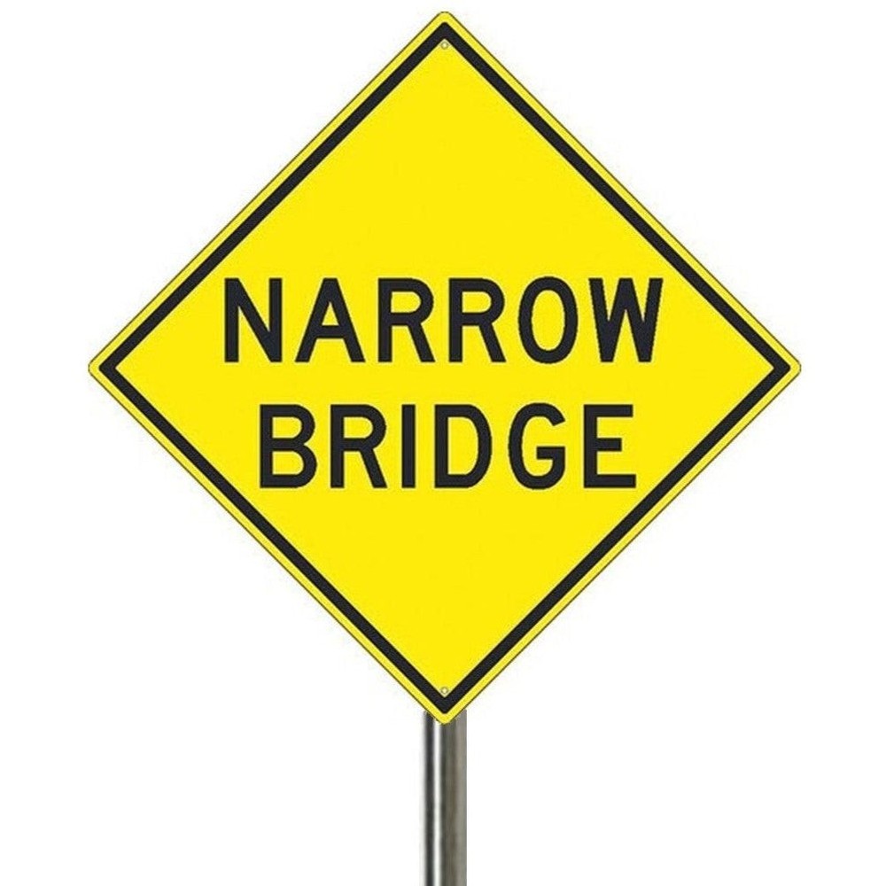 N Scale - Narrow Bridge Sign - 2 Pack