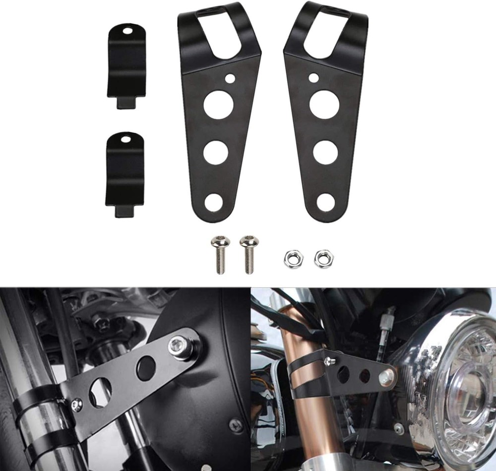 Universal 35mm-43mm Motorcycle Headlight Mount Brackets Fork Ear for Chopper ...