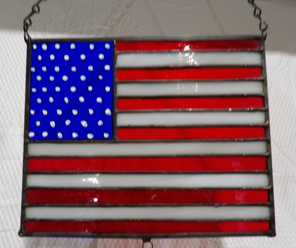 Stained Glass Flag Windchime