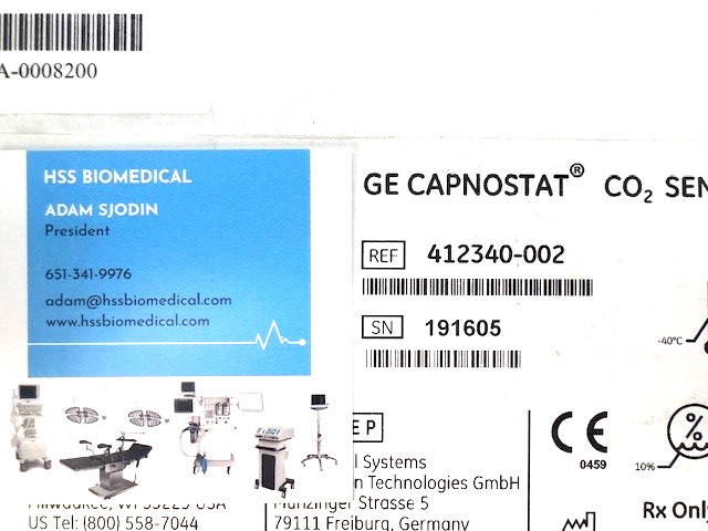 GE Capnostat CO2 Sensor 412340-002