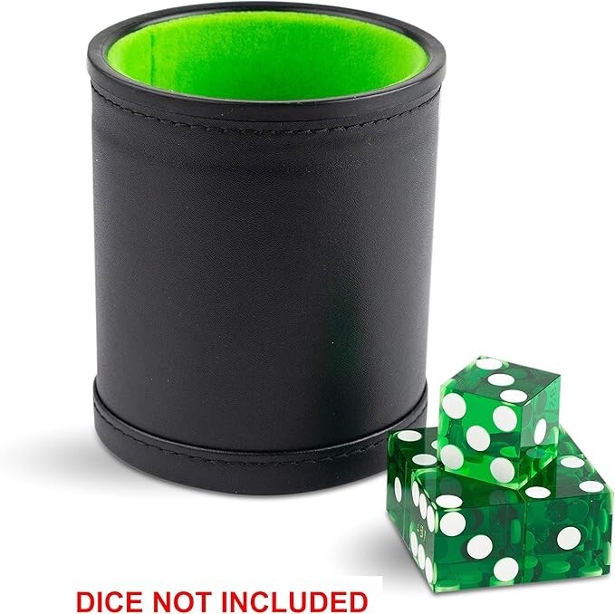 Leather Dice Cup with Green Felt Lining