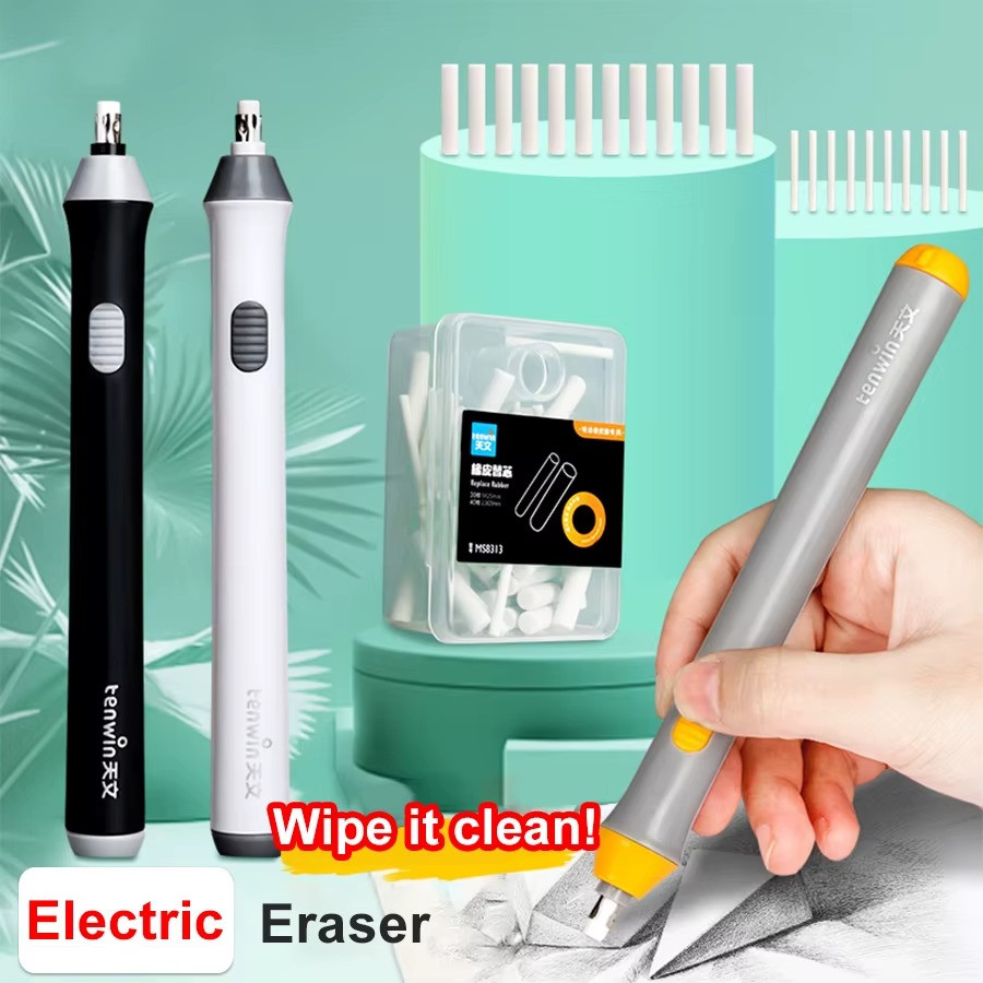 ✅Electric Eraser & Refill Set – Multi-Function Art Writing Correction Stationer