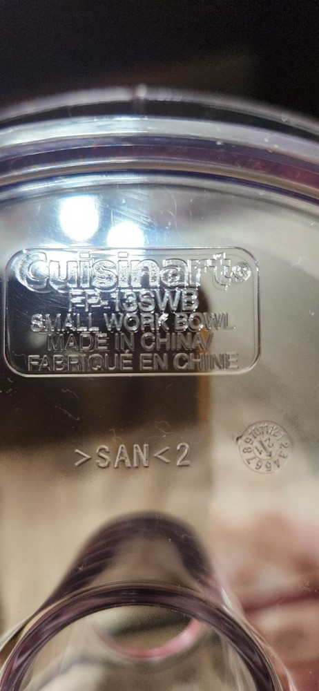 Cuisinart FP-13SWB Replacement Food Processor Small Work Bowl Unused NO BOX