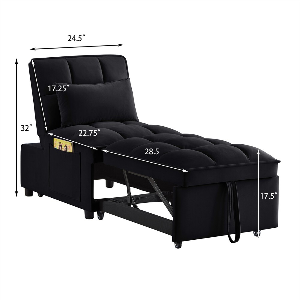 Convertible Sofa Bed 4in1 Multi-Functional Folding Recliner Sleeper Sofa Chair