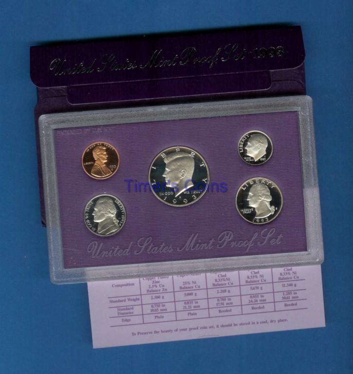 1993 Proof Set - Box/COA Complete - Deep Cameo