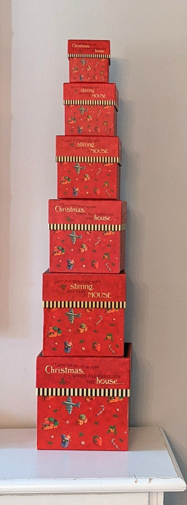 2001 HALLMARK TWAS THE NIGHT BEFORE CHRISTMAS SIX Stacking/NESTING BOXES
