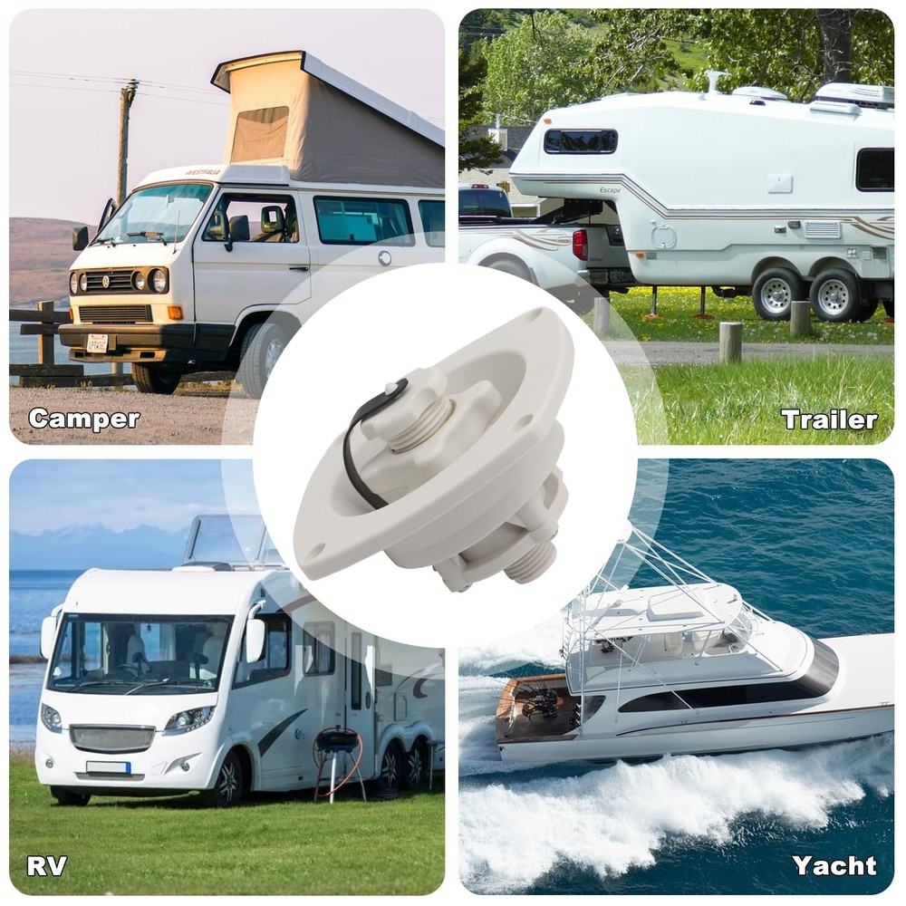 RV City Water Inlet Connection Pressure Reducing Fill Hatch with Brass Check ...